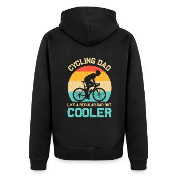 Cycling Dad Like A Regular Dad But Cooler Funny Cy - Unisex Premium Organic Zip Hoodie - black - Back - Nico (187cm)