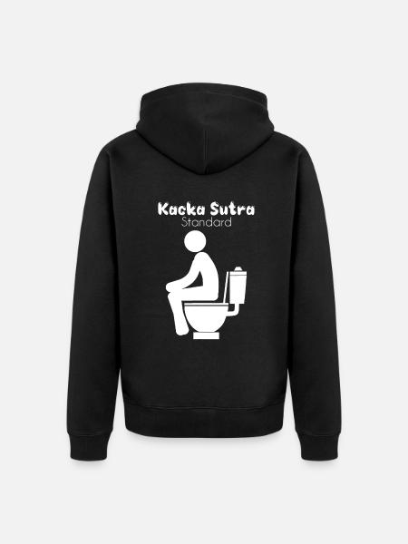 Kacka Sutra Standard Funny Toilet Humor Poop - Unisex Premium Organic Zip Hoodie - black