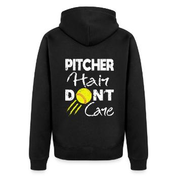 Cadeau d'amant de sport de joueur de jeu de softball drôle pour W - Veste à capuche bio Premium Unisexe - noir - Dos - Nico (187cm)