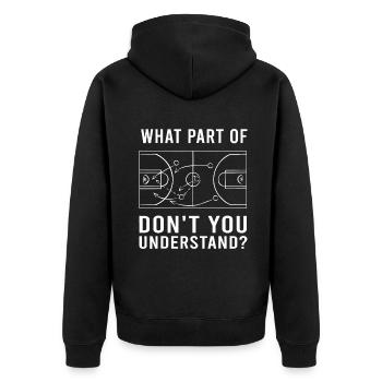 Funny Basketball Coach For Men Women Tactic Diagra - Unisex Premium Organic Zip Hoodie - black - Back - Nico (187cm)