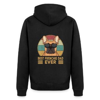 Meilleur papa Frenchie de tous les temps Funny French Bulldog Dog Ow - Veste à capuche bio Premium Unisexe - noir - Dos - Nico (187cm)
