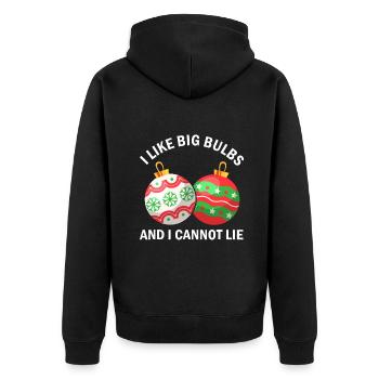 J'aime les gros bulbes - J'aime Noël épais et épicé - Veste à capuche bio Premium Unisexe - noir - Dos - Nico (187cm)