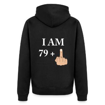 J'ai 79 ans plus 1 drôle de 80e anniversaire 1940 1941 - Veste à capuche bio Premium Unisexe - noir - Dos - Nico (187cm)