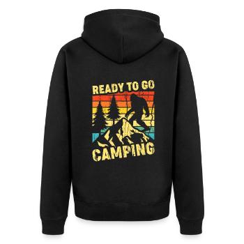 Ready To Go Camping Funny Bigfoot Campingcampersca - Unisex Premium Organic Zip Hoodie - black - Back - Nico (187cm)