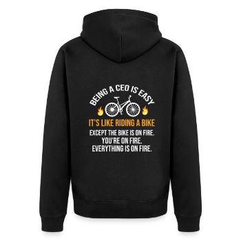 Being A CEO Is Easy Entrepreneur Owner Funny CEO - Unisex Premium Organic Zip Hoodie - black - Back - Nico (187cm)