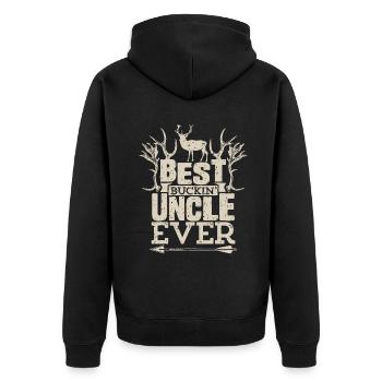 Meilleur t-shirt Buckin Oncle Ever Hunting Hunter Buck - Veste à capuche bio Premium Unisexe - noir - Dos - Nico (187cm)
