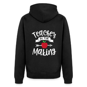 Teacher In The Making Training Student Educator Sc - Unisex Premium Bio Zip Hoodie - Schwarz - Hinten - Nico (187cm)