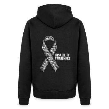 Sensibilisation au handicap Respect Access Care Plaidoyer - Veste à capuche bio Premium Unisexe - noir - Dos - Nico (187cm)