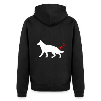 Valentinstag Deutscher Schäferhund Besitzer Herz Hund Far - Unisex Premium Bio Zip Hoodie - Schwarz - Hinten - Nico (187cm)