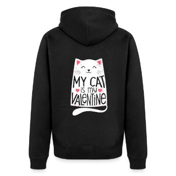 Mon chat est mon chaton femme de la Saint-Valentin - Veste à capuche bio Premium Unisexe - noir - Dos - Nico (187cm)