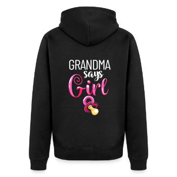 Sexe révélé Grand-mère dit fille future grand-mère - Veste à capuche bio Premium Unisexe - noir - Dos - Nico (187cm)
