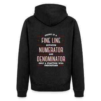 Math Algebraic Fractions Number Ratios Integers Di - Unisex Premium Organic Zip Hoodie - black - Back - Nico (187cm)