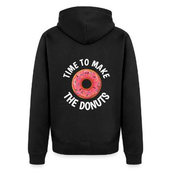 Time to Make the Donuts - Unisex Premium Organic Zip Hoodie - black - Back - Nico (187cm)
