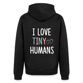 NICU Nurse Love Tiny Humans - Neonatal Nurse Outfi - Unisex Premium Organic Zip Hoodie - black - Back - Nico (187cm)