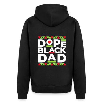 Black Dad Matter Black History Month Pride Fathers - Unisex Premium Organic Zip Hoodie - black - Back - Nico (187cm)