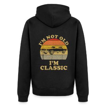 I'm Not Old I'm Classic Retro Vintage Sunset Class - Unisex Premium Organic Zip Hoodie - black - Back - Nico (187cm)