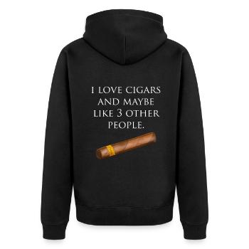I Love Cigars & Maybe 3 Other Peoplealedrinkginteq - Unisex Premium Organic Zip Hoodie - black - Back - Nico (187cm)