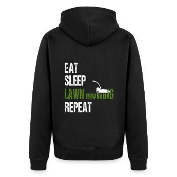 Rasen mähen Hemd lustig Rasenmäher Hemd Gartenarbeit - Unisex Premium Bio Zip Hoodie - Schwarz - Hinten - Nico (187cm)