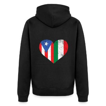 Italian Puerto Rican Flag Love Italy Puerto Rico H - Unisex Premium Organic Zip Hoodie - black - Back - Nico (187cm)