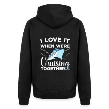 Cool Cruise Art Men Women Cruising Lover Matching - Unisex Premium Organic Zip Hoodie - black - Back - Nico (187cm)