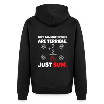 Toutes les blagues mathématiques ne sont pas terribles juste somme - Math Te - Veste à capuche bio Premium Unisexe - noir - Dos - Nico (187cm)