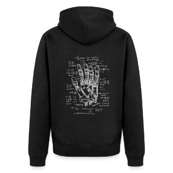 Robot Engineer Formulary - Robotics Maths AI Devel - Unisex Premium Organic Zip Hoodie - black - Back - Nico (187cm)