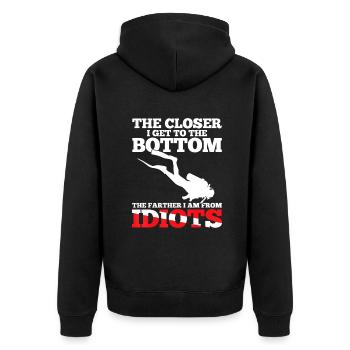 Drôle de plongée sous-marine Flag Dive Citation de plongée Scuba Diver Gif - Veste à capuche bio Premium Unisexe - noir - Dos - Nico (187cm)