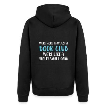 Club de lecture drôle Nous sommes plus qu’un livre drôle Cl - Veste à capuche bio Premium Unisexe - noir - Dos - Nico (187cm)