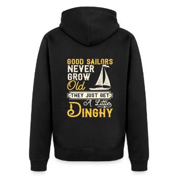Good Sailors Never Grow Old - Sailing Sailboat Sai - Unisex Premium Organic Zip Hoodie - black - Back - Nico (187cm)