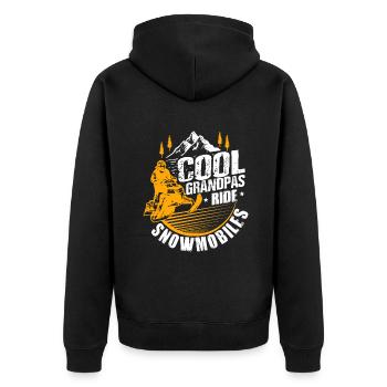 Mens Cool Grandpas Ride Motoneiges Cadeau Funny Sno - Veste à capuche bio Premium Unisexe - noir - Dos - Nico (187cm)