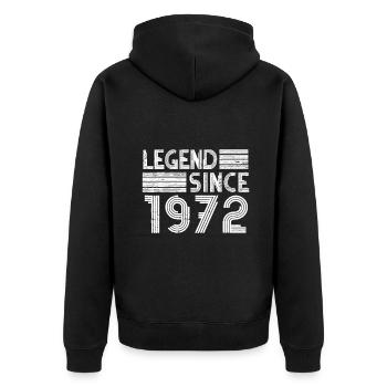 50 Geburtstagsgeschenke Legende seit 1972 Vintage Limite - Unisex Premium Bio Zip Hoodie - Schwarz - Hinten - Nico (187cm)