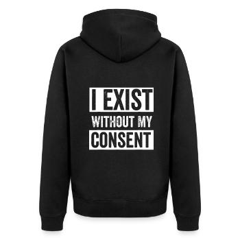 Embrassez la crainte existentielle drôle Sarcasme Citation - Veste à capuche bio Premium Unisexe - noir - Dos - Nico (187cm)