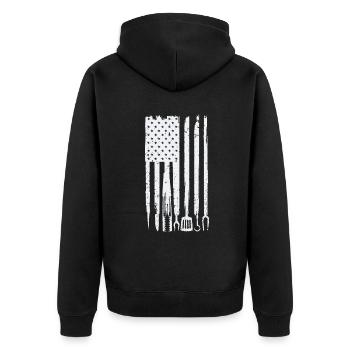 Drôle de conception de barbecue! Pour les amateurs de tabac, griller un - Veste à capuche bio Premium Unisexe - noir - Dos - Nico (187cm)