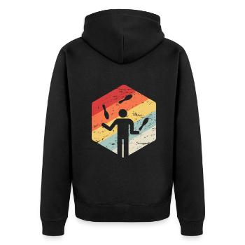 Cadeau de jonglage pour les bouffons / Rétro Vintage Juggling - Veste à capuche bio Premium Unisexe - noir - Dos - Nico (187cm)