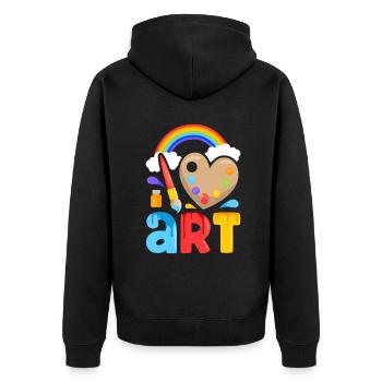 I Love Art Artist Painter Colorful Painting Gifts - Unisex Premium Organic Zip Hoodie - black - Back - Nico (187cm)