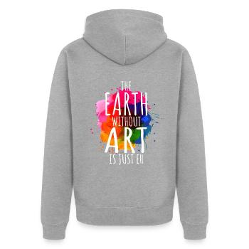 Erde ohne Kunst ist nur eh Malerei Künstler Wortspiel - Unisex Premium Bio Zip Hoodie - Grau meliert - Hinten - Nico (187cm)