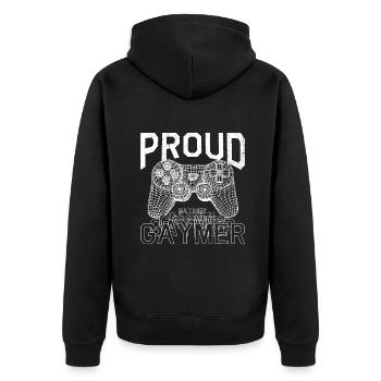 Fier gaymer, Gay Pride Gaming - Veste à capuche bio Premium Unisexe - noir - Dos - Nico (187cm)