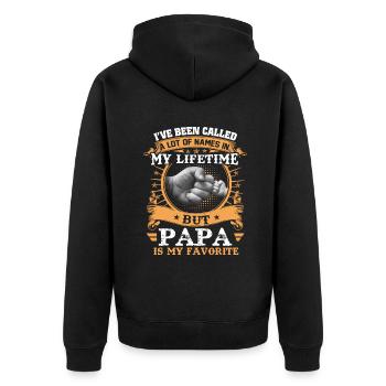 I've Been Called Lot Of Name But Papa Is My Favori - Unisex Premium Organic Zip Hoodie - black - Back - Nico (187cm)