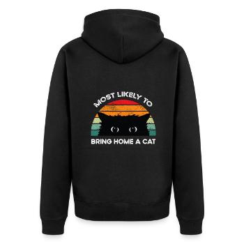 Les plus susceptibles de ramener à la maison un chat, de charmants amoureux des chats - Veste à capuche bio Premium Unisexe - noir - Dos - Nico (187cm)