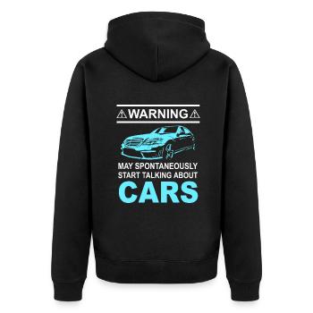 Lustige Auto Autos Ingenieur Mechaniker Liebhaber-Geschenk Männer B - Unisex Premium Bio Zip Hoodie - Schwarz - Hinten - Nico (187cm)