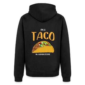 Ich bin ein Taco in einem Menschenkostüm Halloween Cosplay Ea - Unisex Premium Bio Zip Hoodie - Schwarz - Hinten - Nico (187cm)