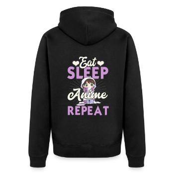Manger dormir Anime Répéter Japanese Manga Lover Cospla - Veste à capuche bio Premium Unisexe - noir - Dos - Nico (187cm)