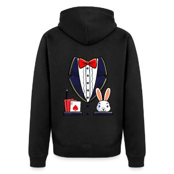 Magician Costume Halloween Magic Show Men Women Ki - Unisex Premium Organic Zip Hoodie - black - Back - Nico (187cm)