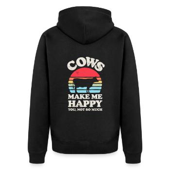 Les vaches me rendent heureux Drôle d’amoureux des vaches Agriculteur Ferme Ani - Veste à capuche bio Premium Unisexe - noir - Dos - Nico (187cm)