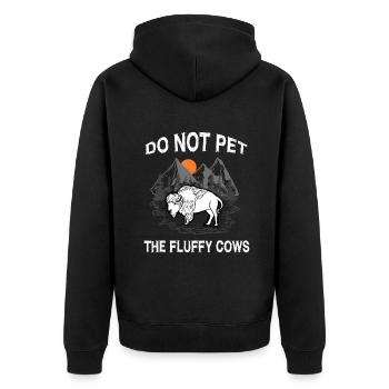 Ne caressez pas les vaches moelleuses drôle de bison cadeau jaune - Veste à capuche bio Premium Unisexe - noir - Dos - Nico (187cm)