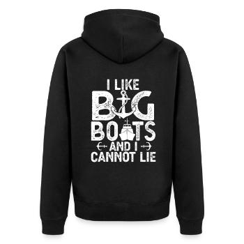 J’aime les gros bateaux et je ne peux pas mentir drôle de croisière shi - Veste à capuche bio Premium Unisexe - noir - Dos - Nico (187cm)