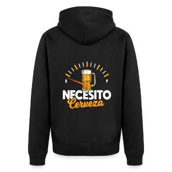 Mexican beer necesito cerveza cool & funny sayings - Unisex Premium Organic Zip Hoodie - black - Back - Nico (187cm)