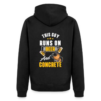 Mens Concrete Finisher Beer Cement Worker Apprecia - Veste à capuche bio Premium Unisexe - noir - Dos - Nico (187cm)