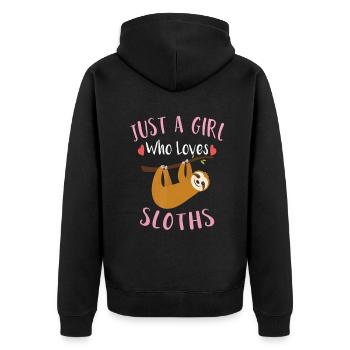 Idée de paresseux amusant pour les filles juste une fille qui aime S - Veste à capuche bio Premium Unisexe - noir - Dos - Nico (187cm)