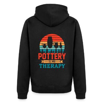 Retro Sunset Design Pottering Gift for Funny Potte - Unisex Premium Organic Zip Hoodie - black - Back - Nico (187cm)